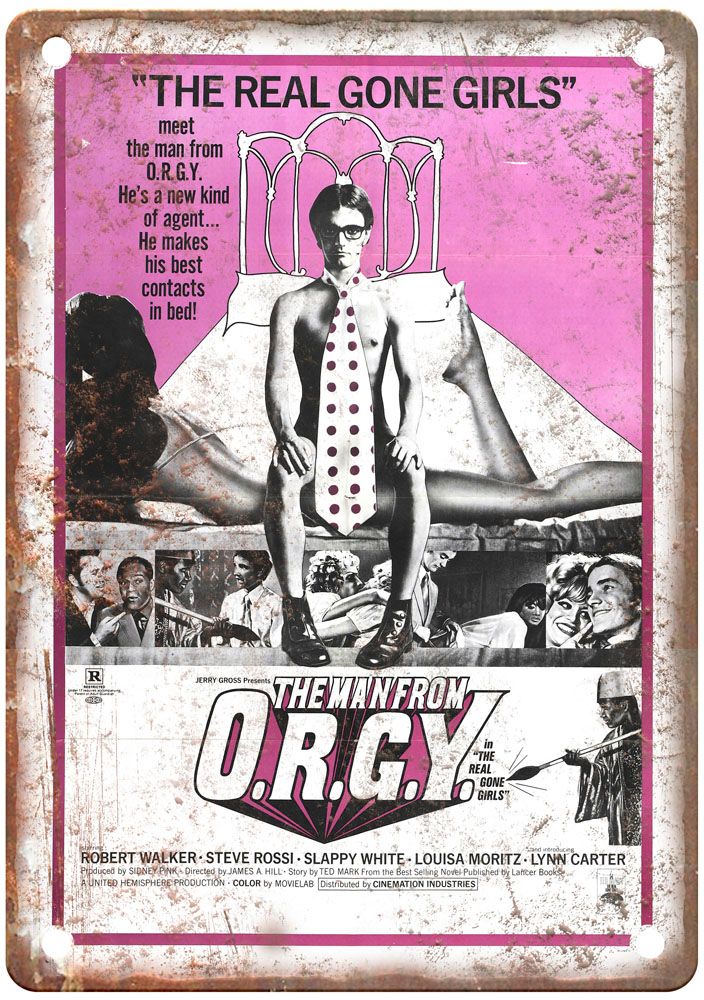 Man From Orgy Vintage Movie Poster Old Retro Look Metal Sign