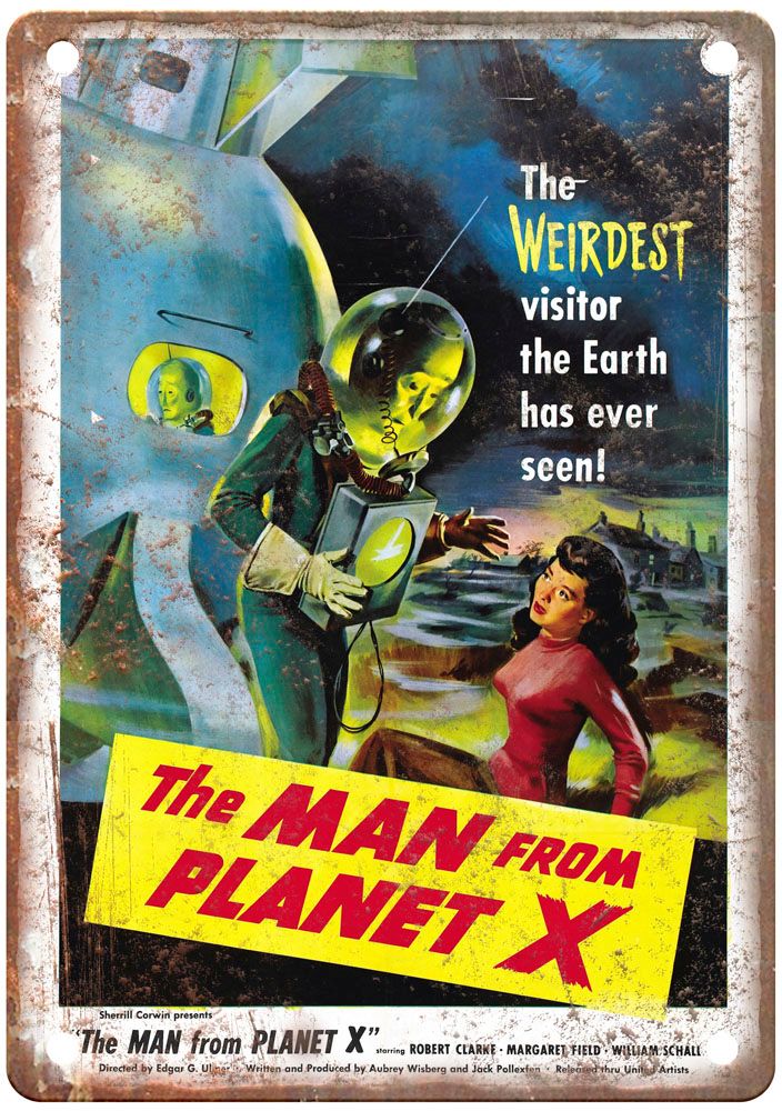 Man From Planet X Vintage Movie Poster Old Retro Look Metal Sign