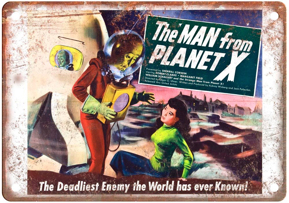 Man From Planet X Vintage Movie Poster Old Retro Look Metal Sign