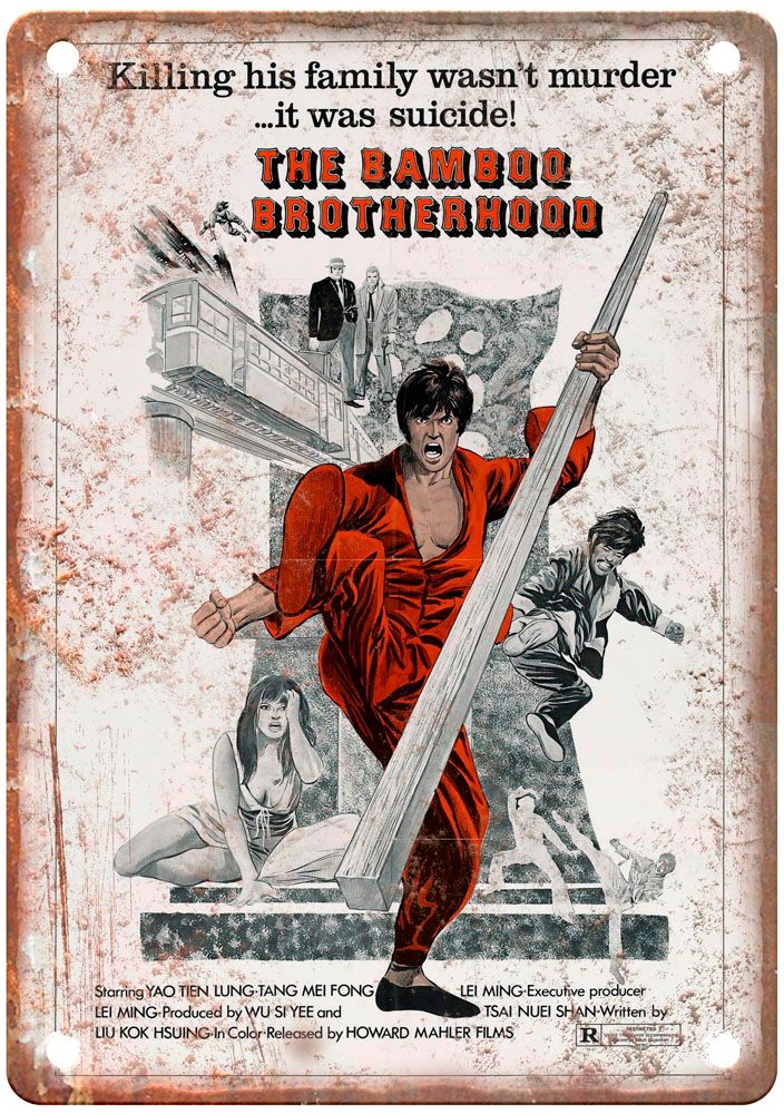 Bamboo Brotherhood Vintage Movie Poster Old Retro Look Metal Sign