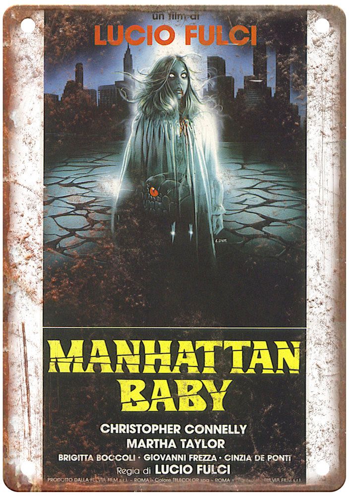 Manhattan Baby Vintage Movie Poster Old Retro Look Metal Sign