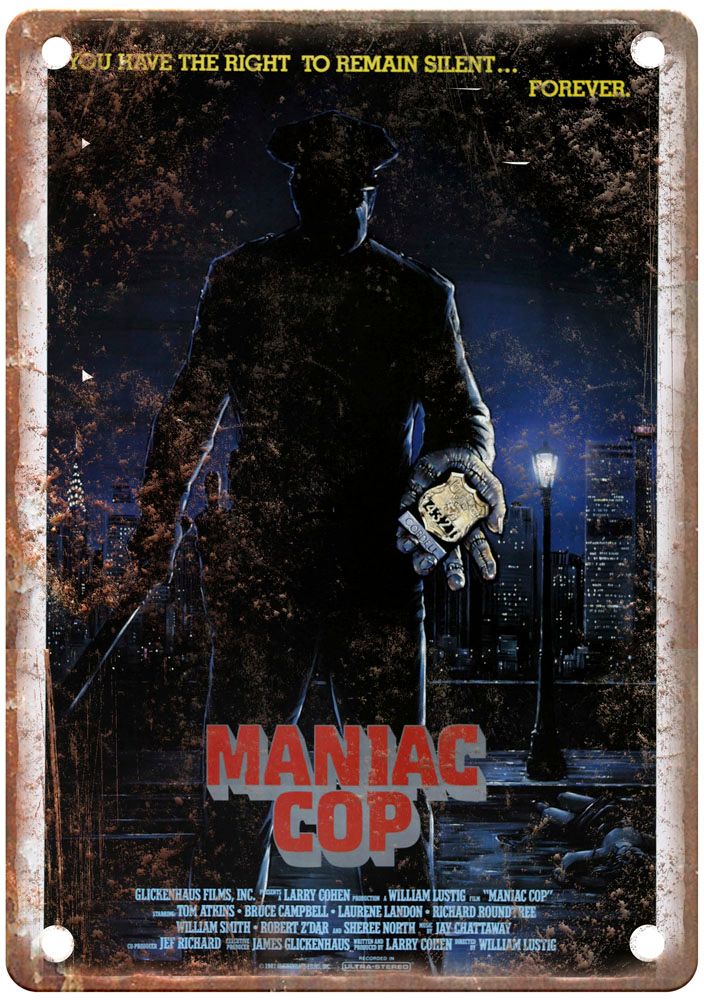 Maniac Cop Vintage Movie Poster Old Retro Look Metal Sign