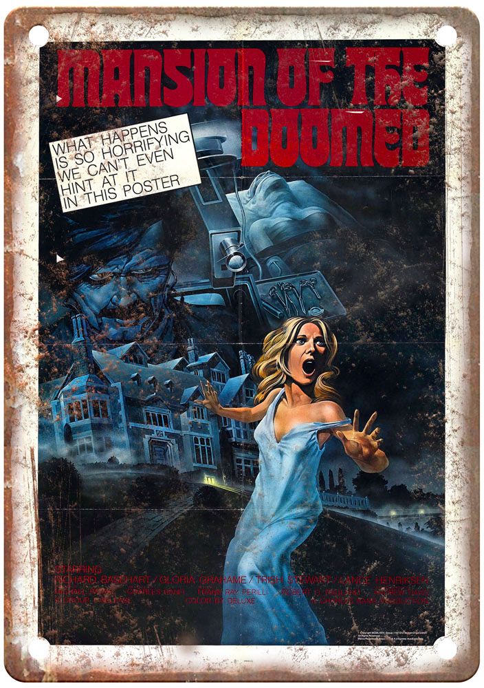 Mansion Of Doomed Vintage Movie Poster Old Retro Look Metal Sign