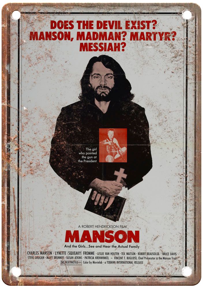 Manson Vintage Movie Poster Old Retro Look Metal Sign