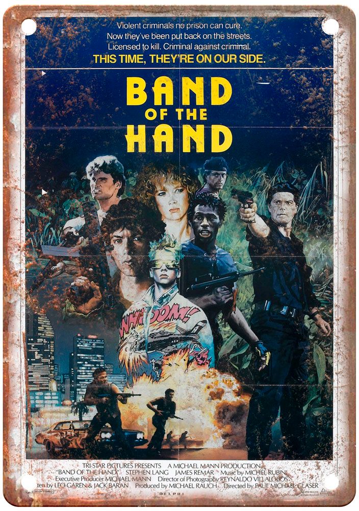 Band Of Hand Vintage Movie Poster Old Retro Look Metal Sign