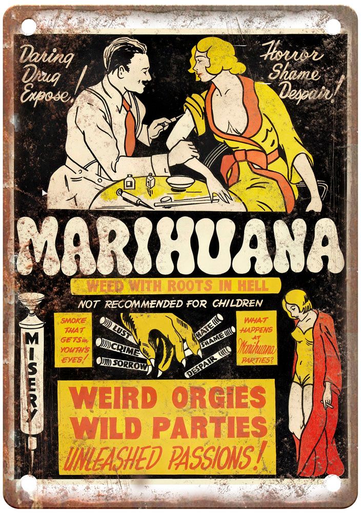 Marihuana Vintage Movie Poster Old Retro Look Metal Sign