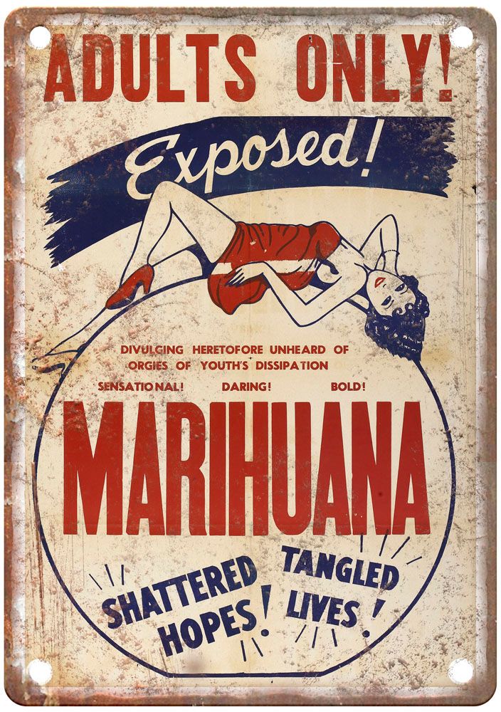 Marihuana Vintage Movie Poster Old Retro Look Metal Sign