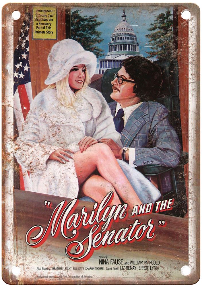 Marilyn And Senator Vintage Movie Poster Old Retro Look Metal Sign