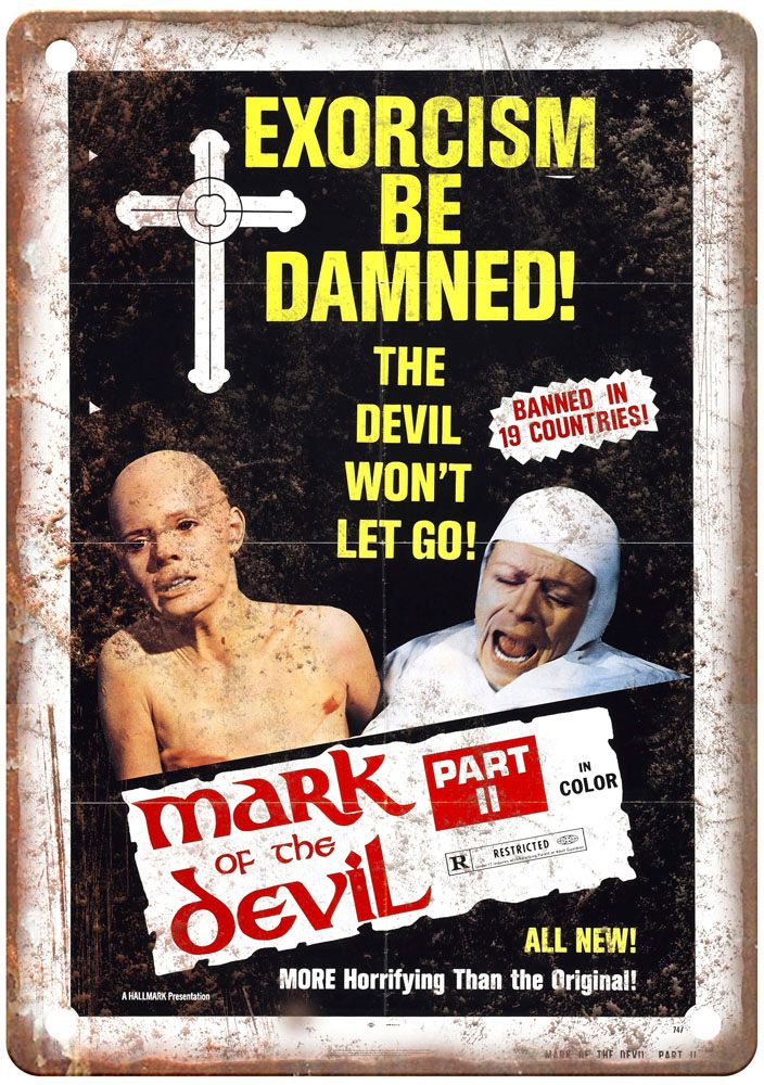 Mark Of Devil 2 Vintage Movie Poster Old Retro Look Metal Sign