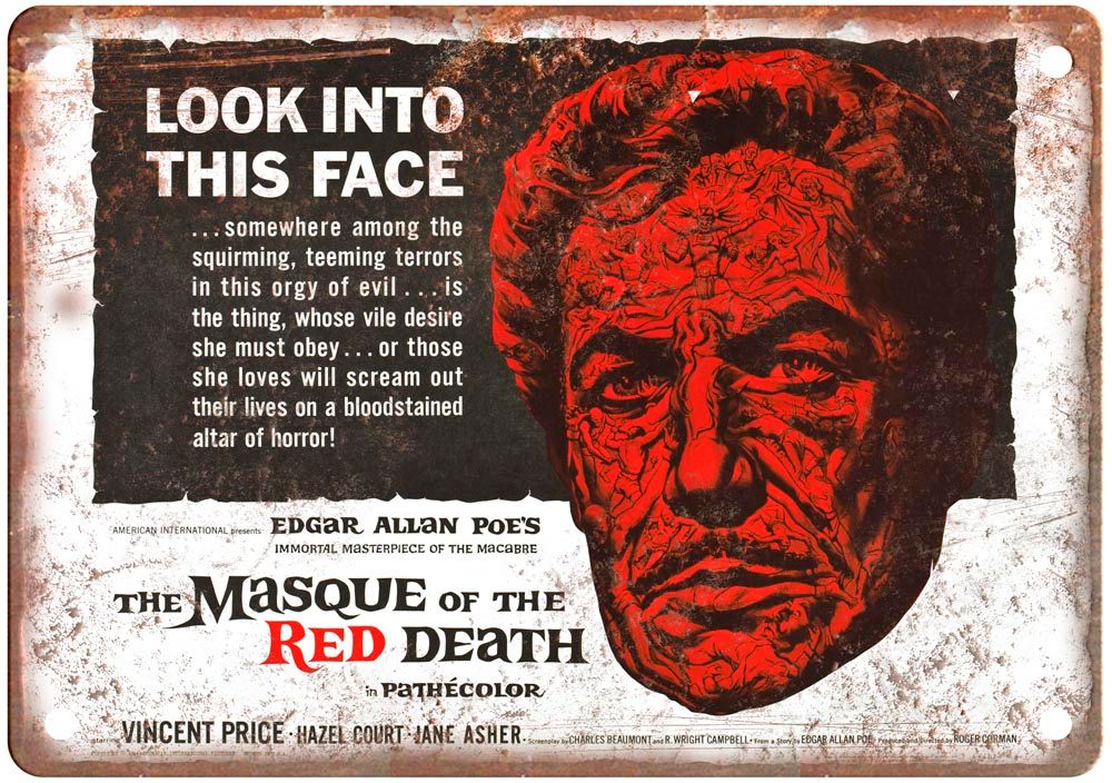 Masque Of Red Death Vintage Movie Poster Old Retro Look Metal Sign