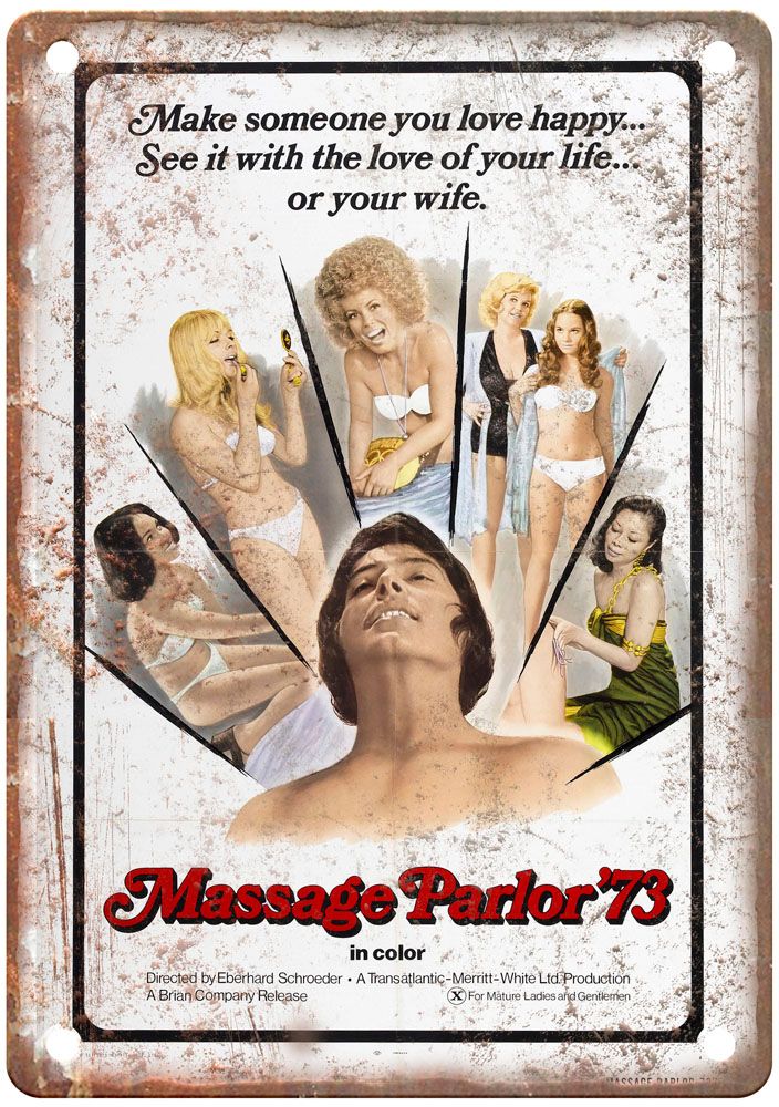 Massage Parlor 73 Vintage Movie Poster Old Retro Look Metal Sign