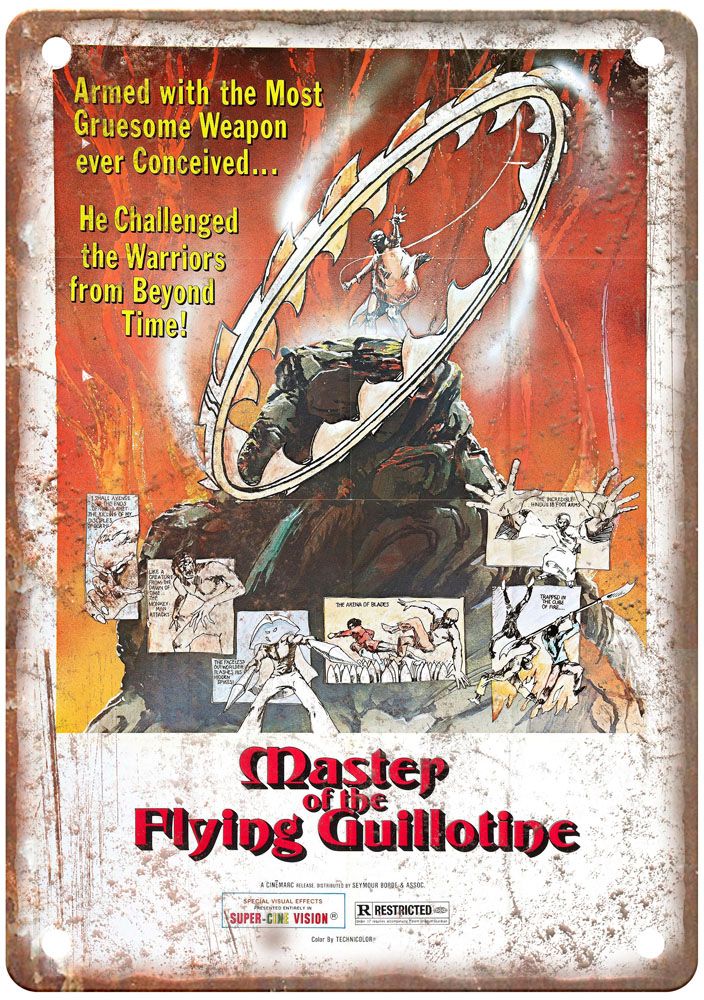 Master Of The Flying Guillotine Vintage Movie Poster Old Retro Look Metal Sign