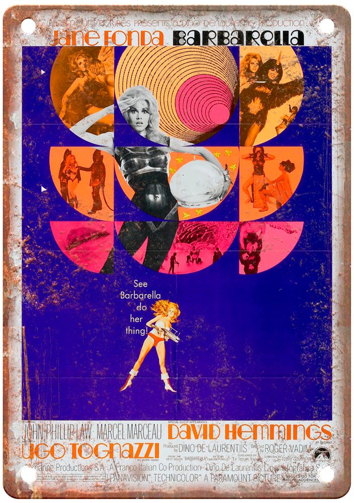 Barbarella Vintage Movie Poster Old Retro Look Metal Sign