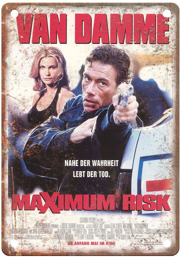 Maximum Risk Vintage Movie Poster Old Retro Look Metal Sign