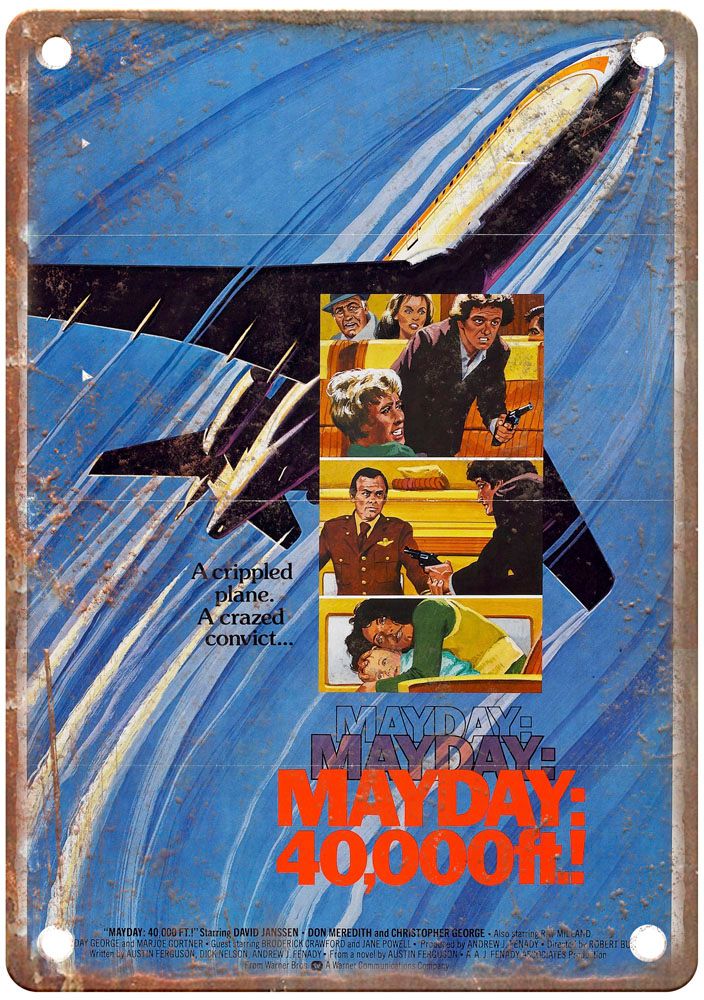 Mayday 40000 Ft Vintage Movie Poster Old Retro Look Metal Sign