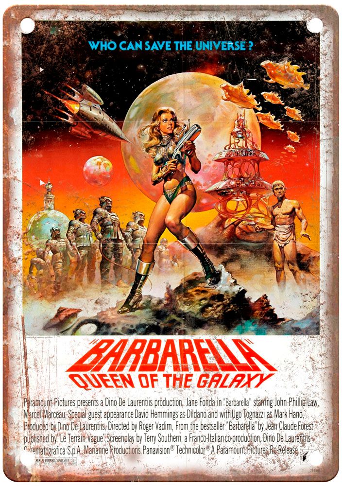 Barbarella Vintage Movie Poster Old Retro Look Metal Sign