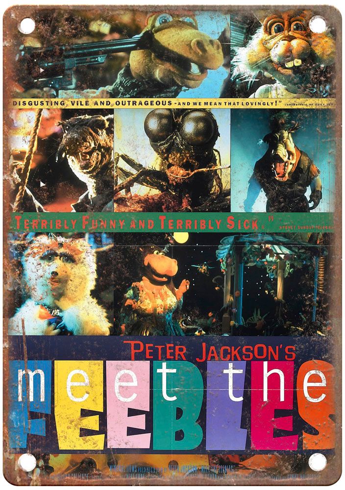 Meet The Feebles Vintage Movie Poster Old Retro Look Metal Sign