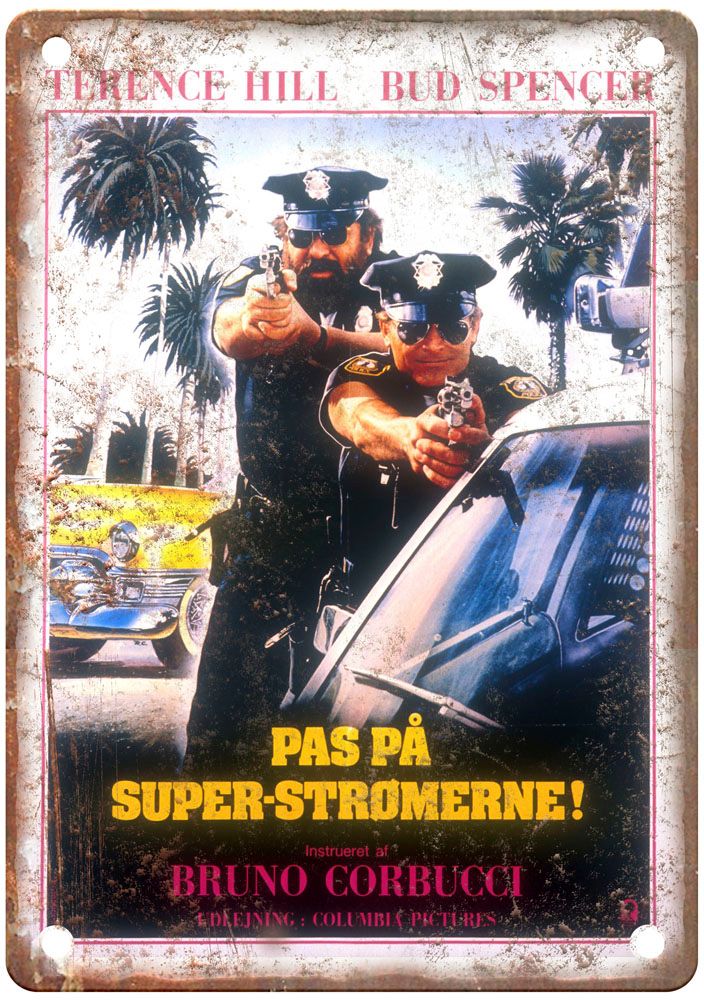 Miami Supercops Vintage Movie Poster Old Retro Look Metal Sign