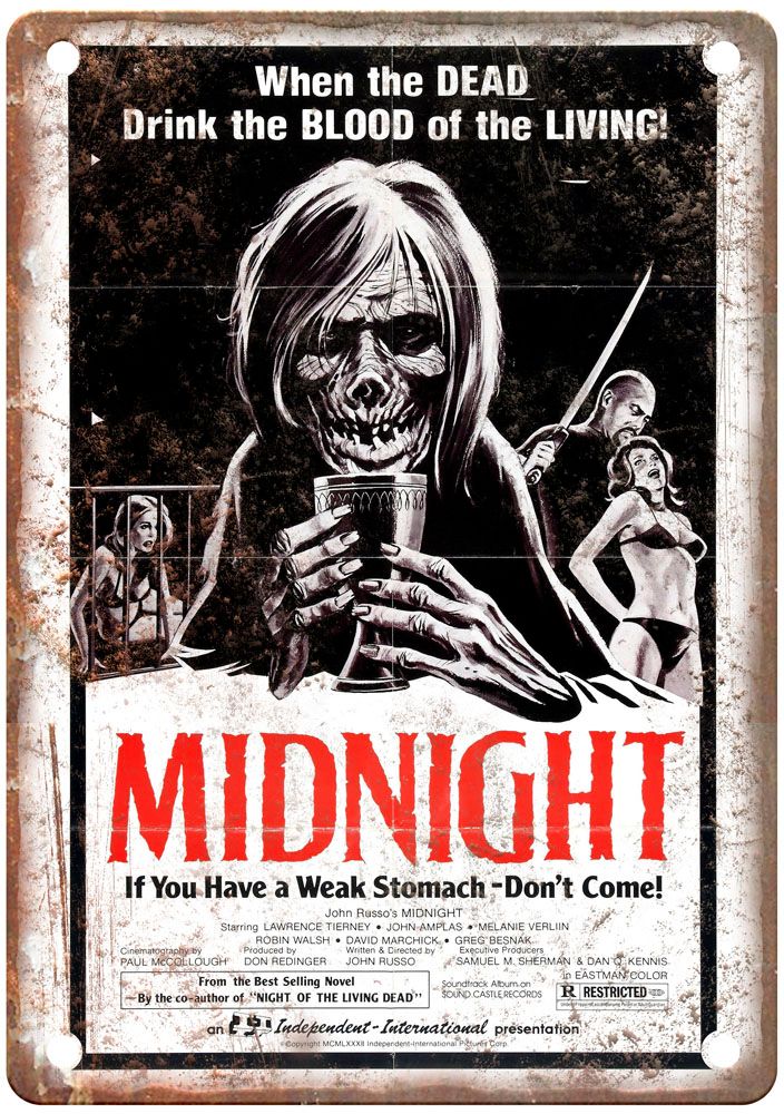 Midnight 1982 Vintage Movie Poster Old Retro Look Metal Sign