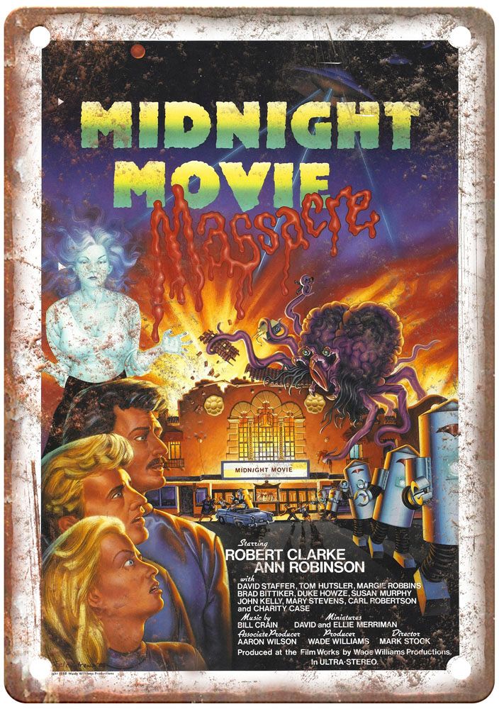 Midnight Movie Massacre Vintage Movie Poster Old Retro Look Metal Sign