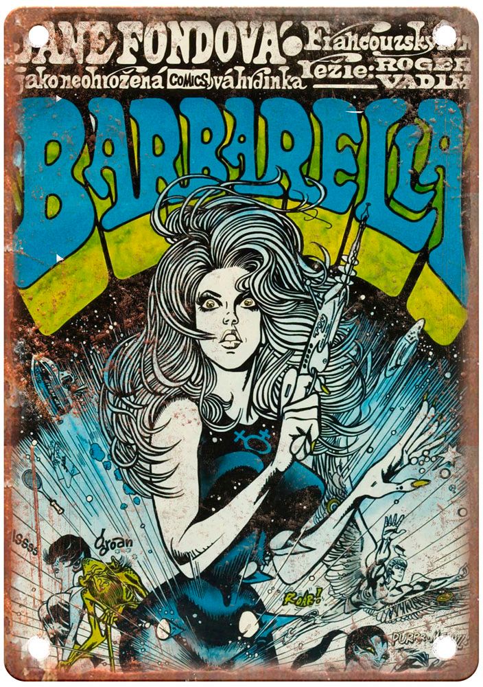 Barbarella Vintage Movie Poster Old Retro Look Metal Sign