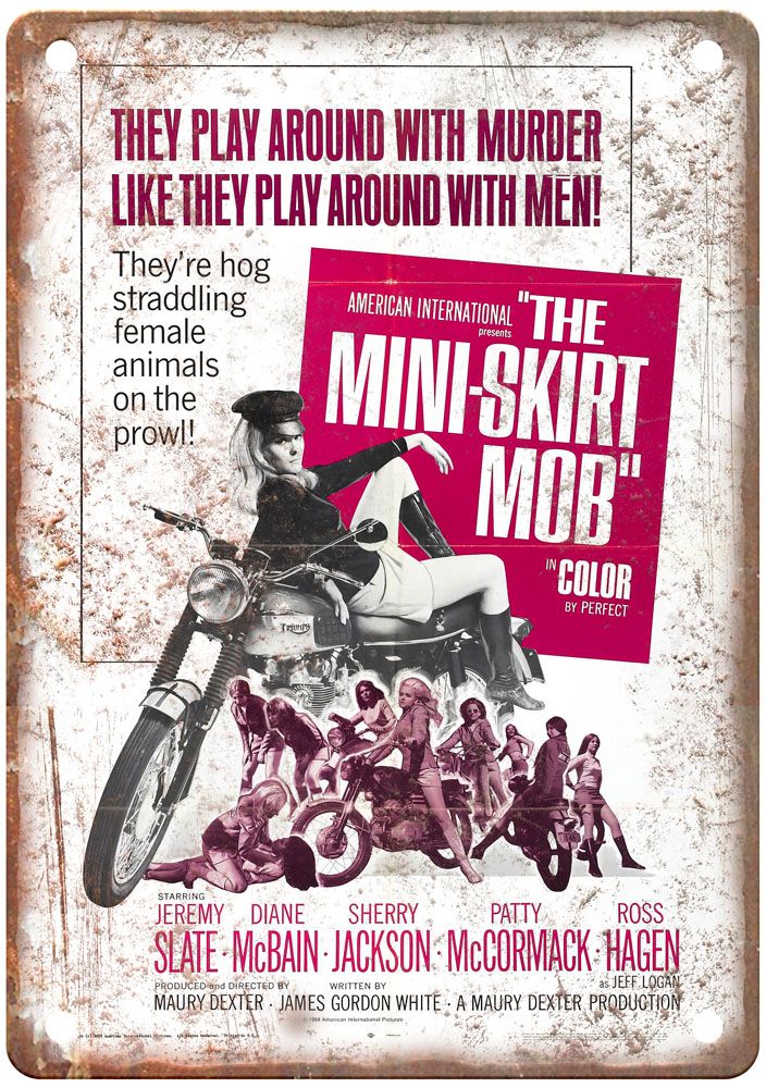 Mini Skirt Mob Vintage Movie Poster Old Retro Look Metal Sign