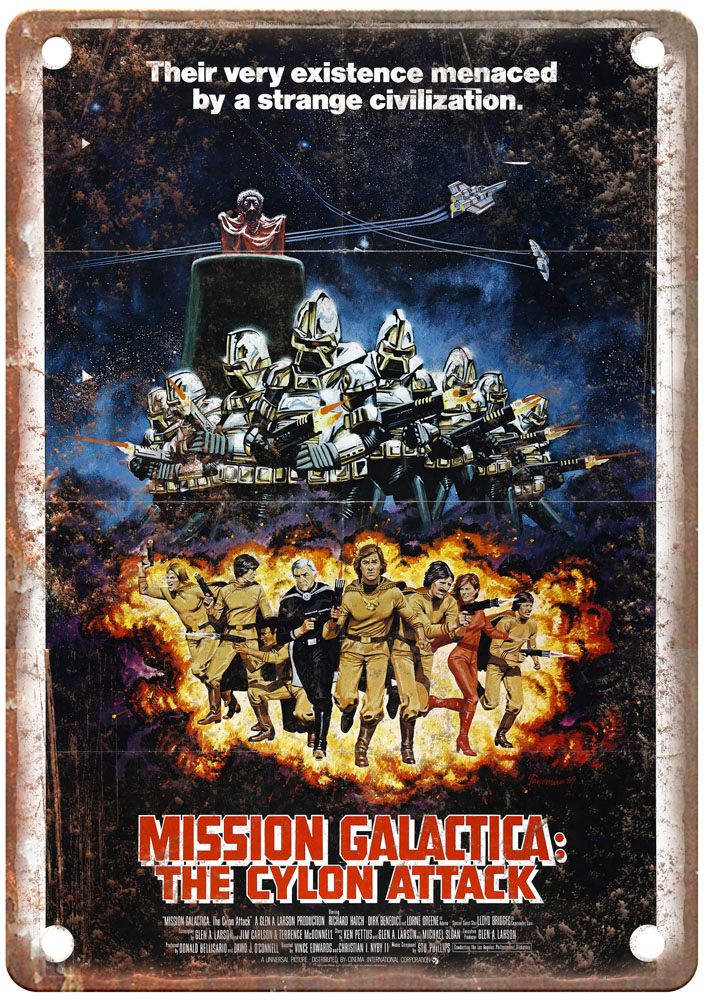 Mission Galactica Vintage Movie Poster Old Retro Look Metal Sign