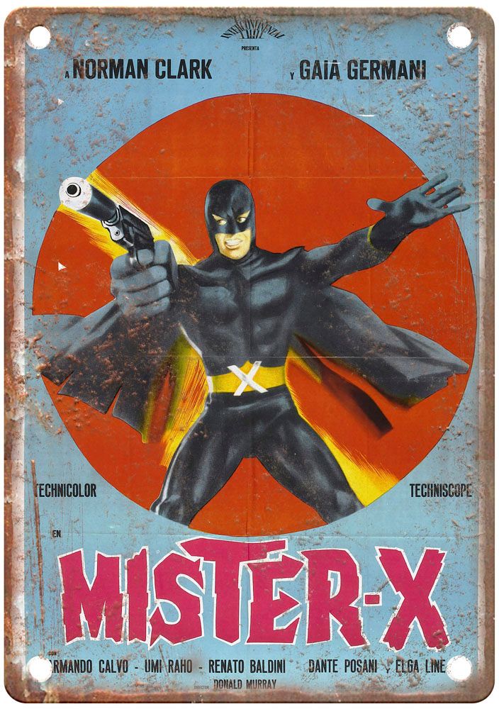 Mister X 1967 Vintage Movie Poster Old Retro Look Metal Sign