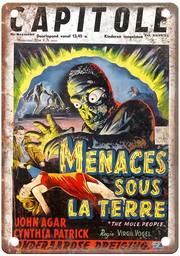 Mole People Vintage Movie Poster Old Retro Look Metal Sign