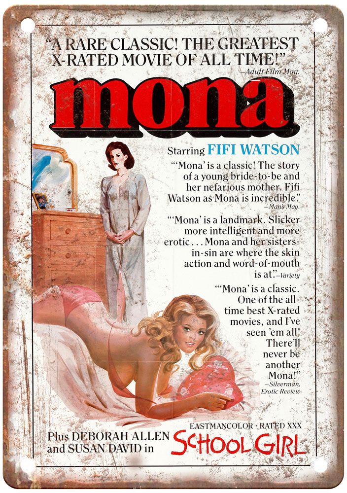 Mona Vintage Movie Poster Old Retro Look Metal Sign