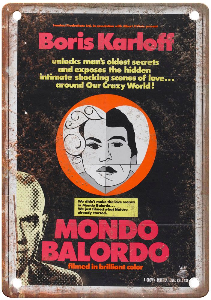 Mondo Balordo Vintage Movie Poster Old Retro Look Metal Sign