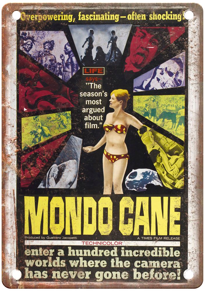 Mondo Cane Vintage Movie Poster Old Retro Look Metal Sign