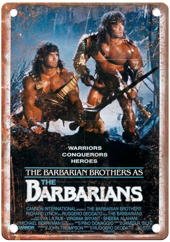 Barbarians Vintage Movie Poster Old Retro Look Metal Sign