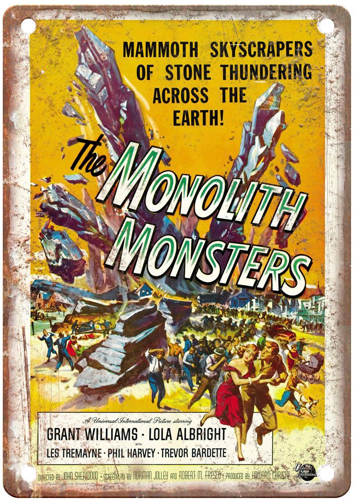 Monolith Monsters Vintage Movie Poster Old Retro Look Metal Sign