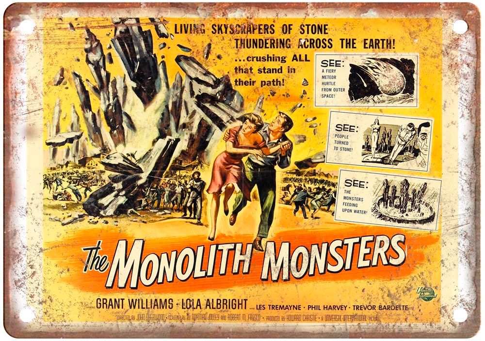 Monolith Monsters Vintage Movie Poster Old Retro Look Metal Sign