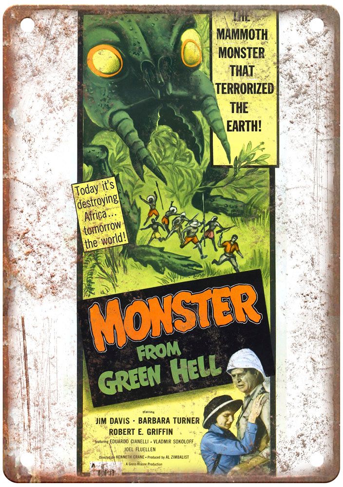 Monster From Green Hell Vintage Movie Poster Old Retro Look Metal Sign