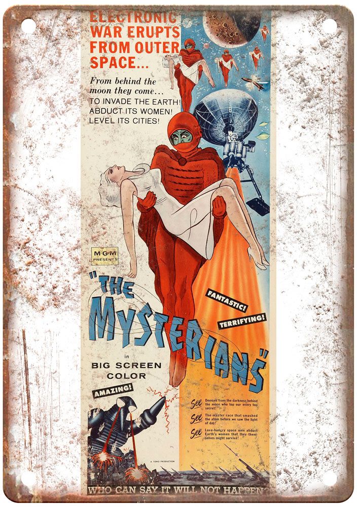 100 Monsters Vintage Movie Poster Old Retro Look Metal Sign