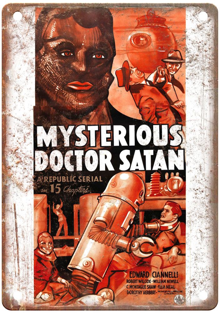 Mysterious Doctor Satan Vintage Movie Poster Old Retro Look Metal Sign