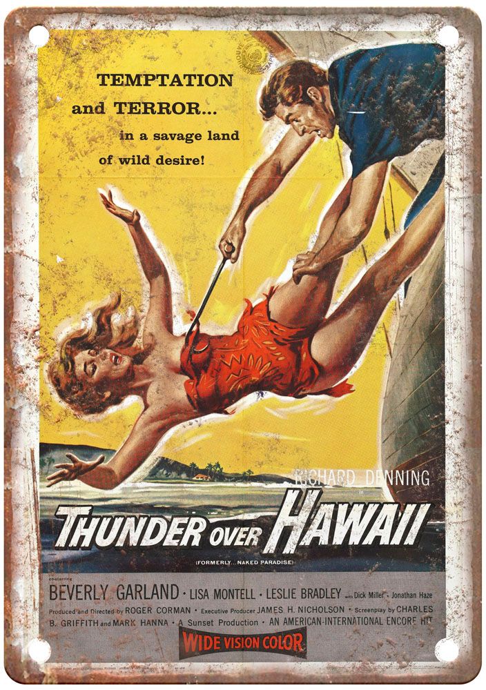 Naked Paradise Vintage Movie Poster Old Retro Look Metal Sign