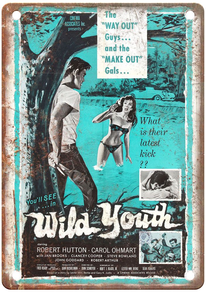 Naked Youth Vintage Movie Poster Old Retro Look Metal Sign