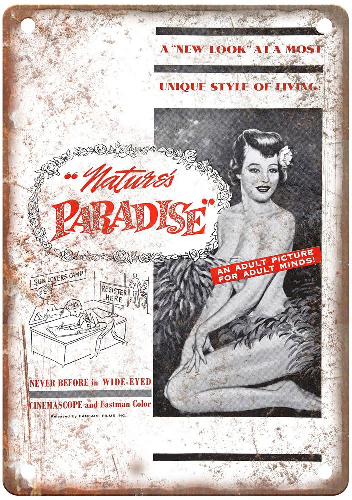 Natures Paradise Vintage Movie Poster Old Retro Look Metal Sign