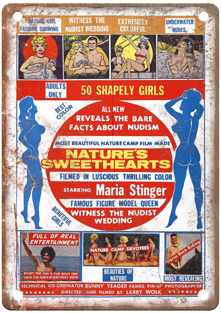 Natures Sweethearts Vintage Movie Poster Old Retro Look Metal Sign