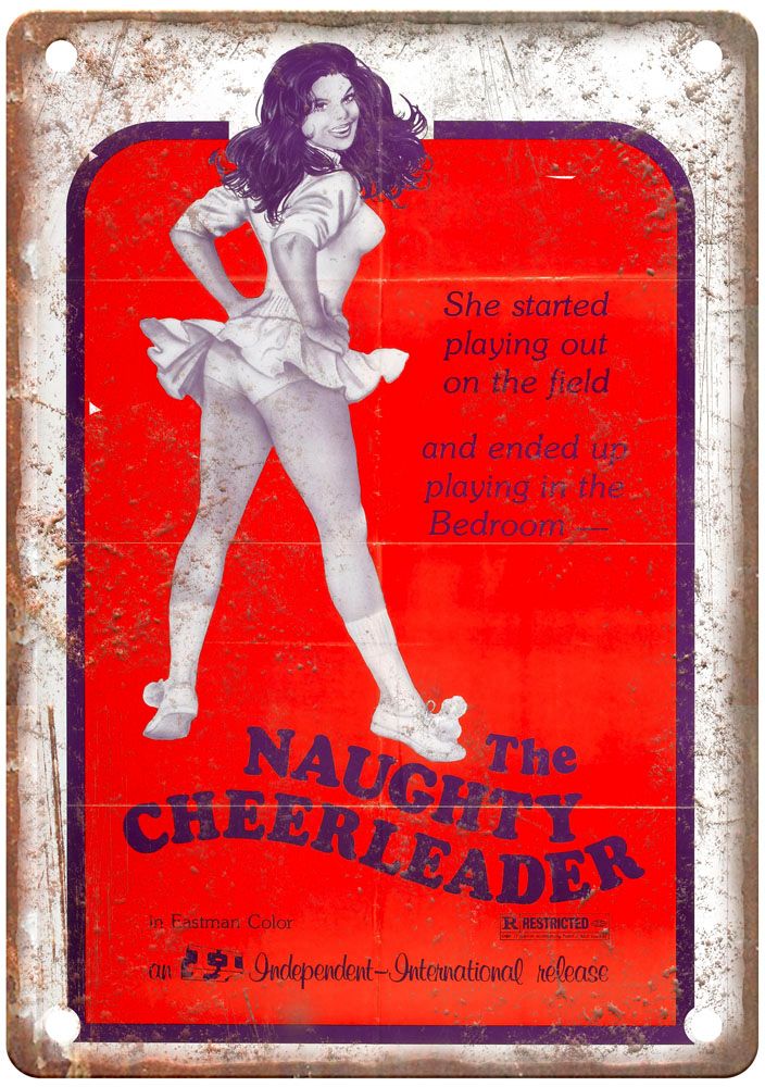 Naughty Cheerleaders Vintage Movie Poster Old Retro Look Metal Sign