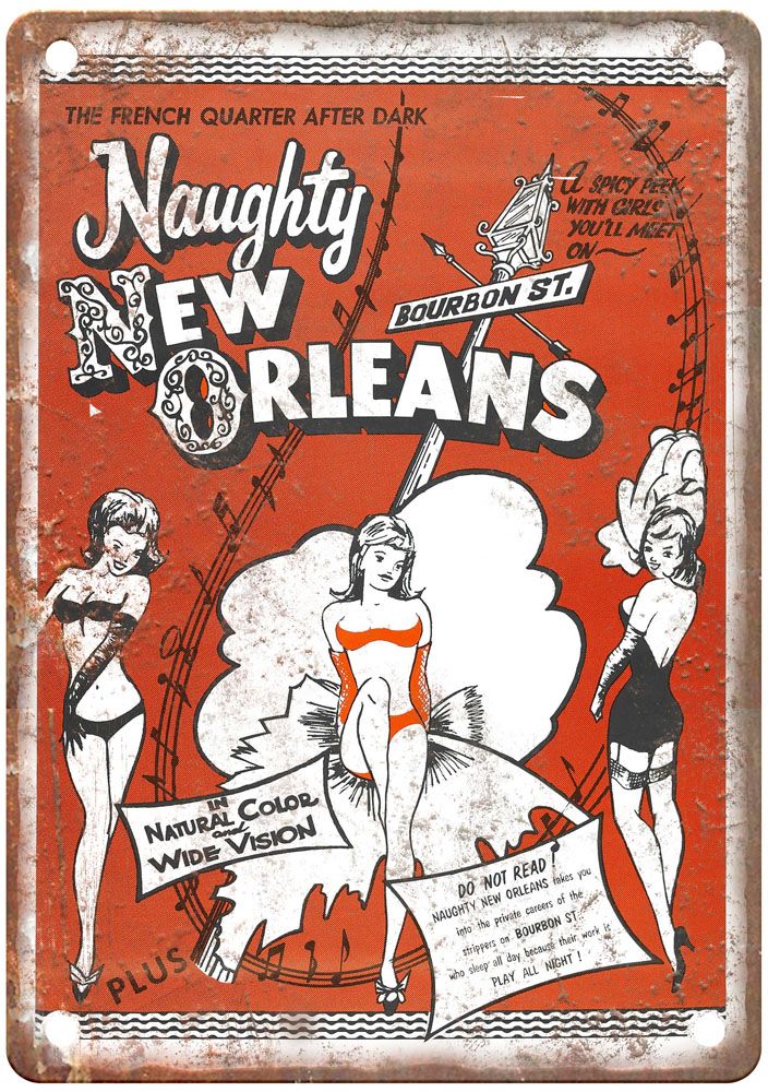 Naughty New Orleans Vintage Movie Poster Old Retro Look Metal Sign