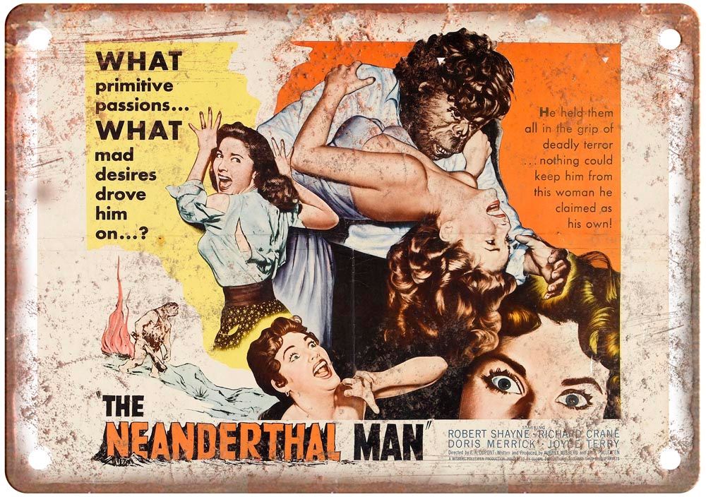 Neanderthal Man Vintage Movie Poster Old Retro Look Metal Sign