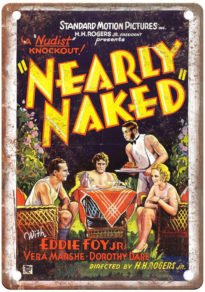 Nearly Naked Vintage Movie Poster Old Retro Look Metal Sign