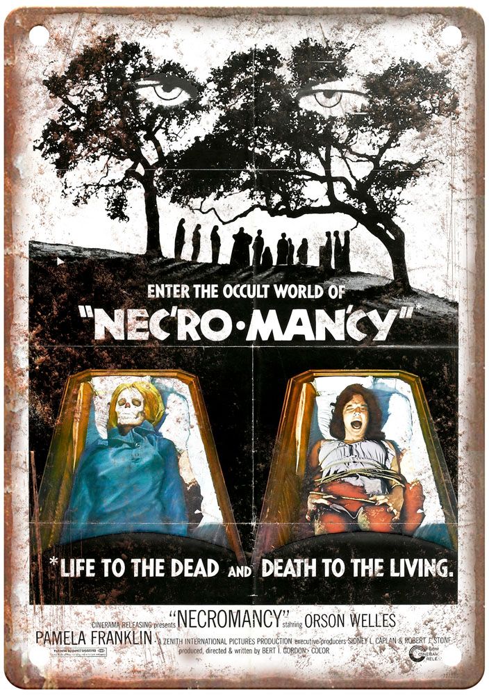 Necromancy Vintage Movie Poster Old Retro Look Metal Sign