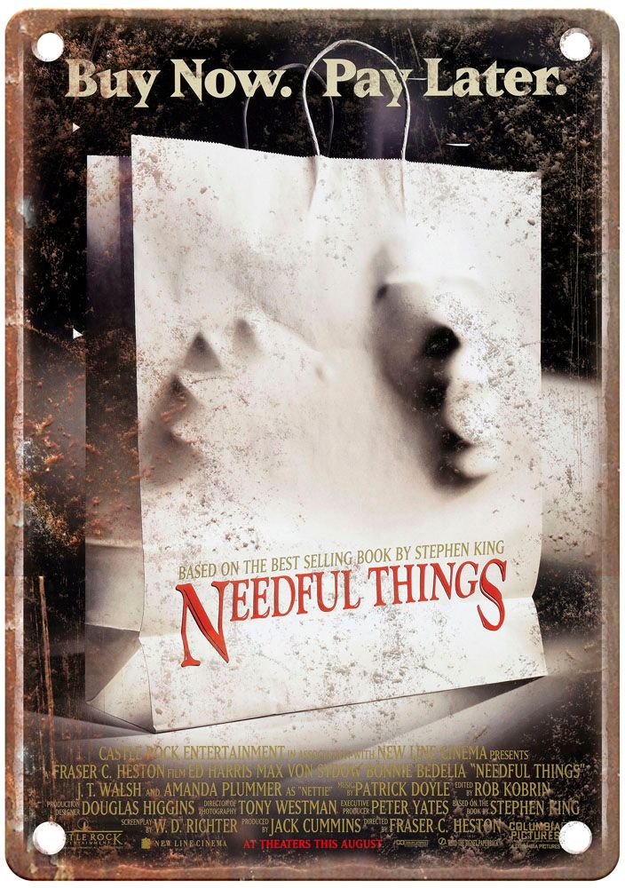 Needful Things Vintage Movie Poster Old Retro Look Metal Sign