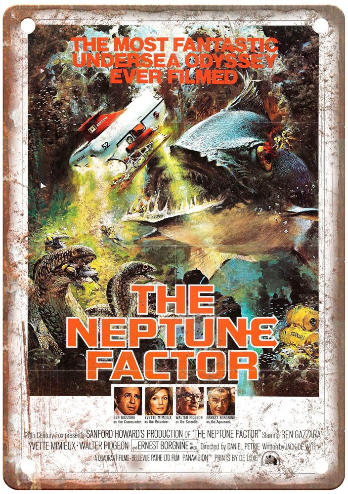 Neptune Factor Vintage Movie Poster Old Retro Look Metal Sign