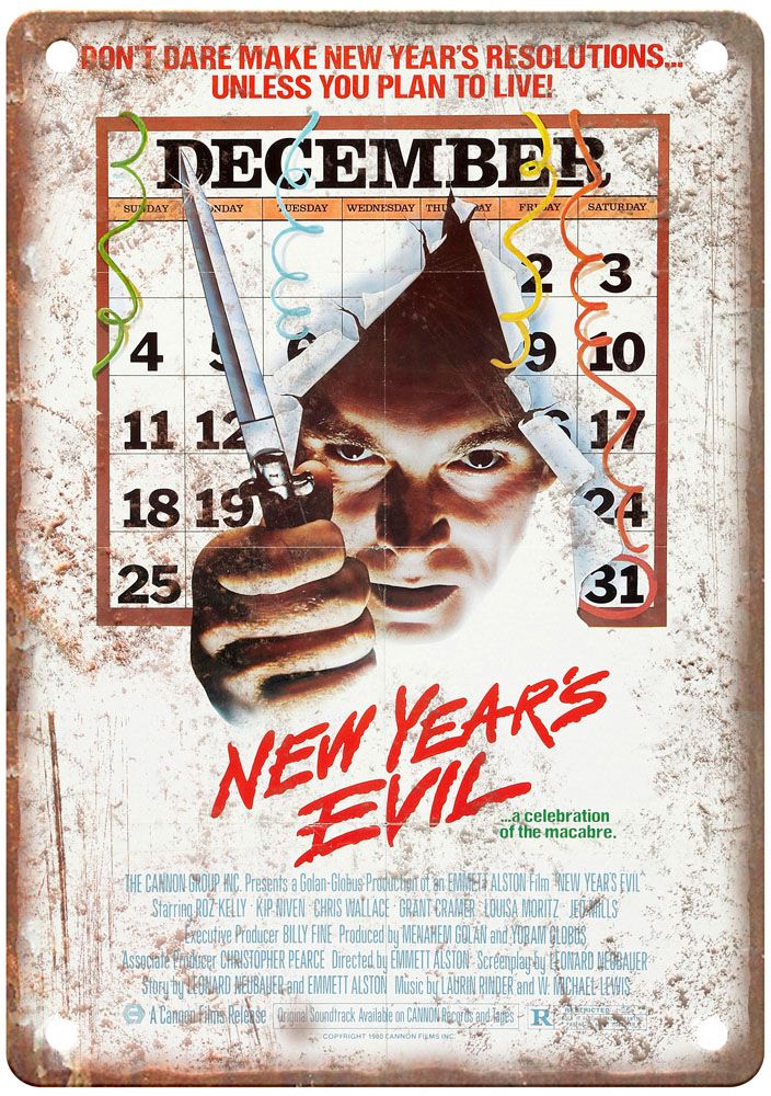 New Years Evil Vintage Movie Poster Old Retro Look Metal Sign